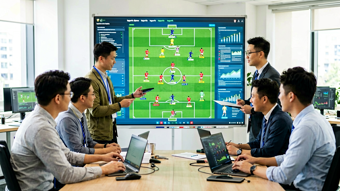 战术分析图板，展示球队阵型与比赛策略